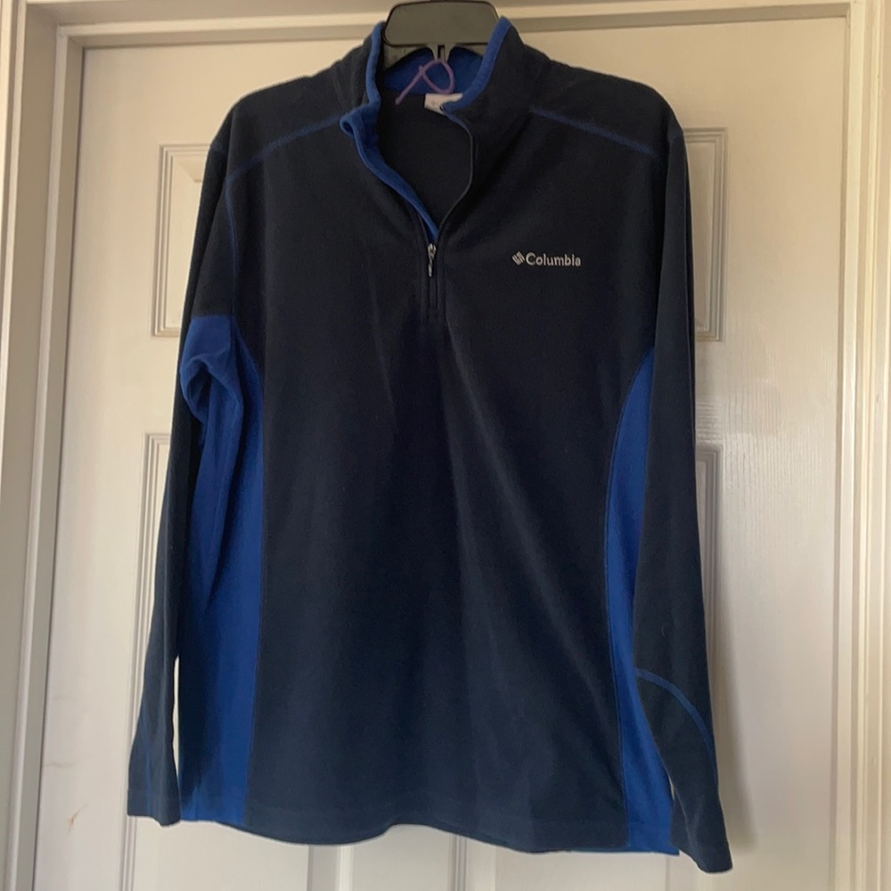 Columbia fleece blue pullover, size medium, 3/4 zipper